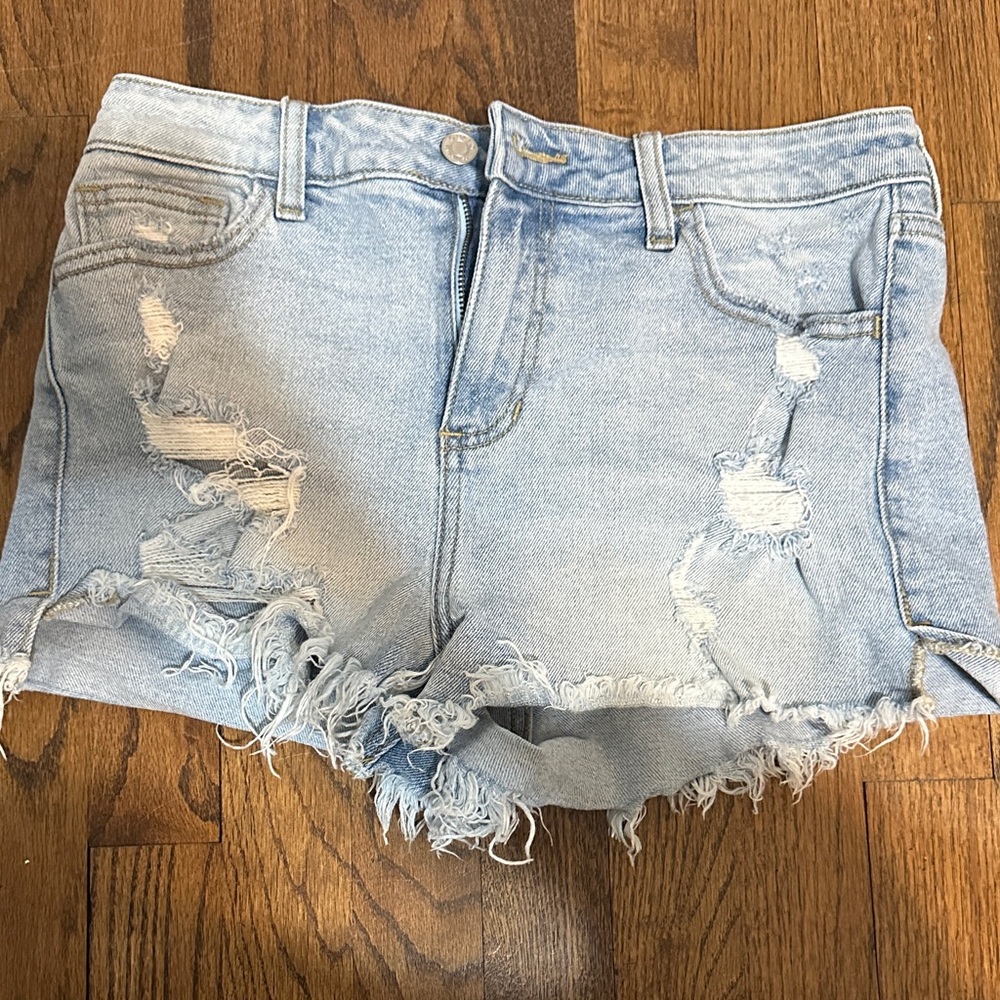 Light Blue Distressed Denim Women’s Shorts